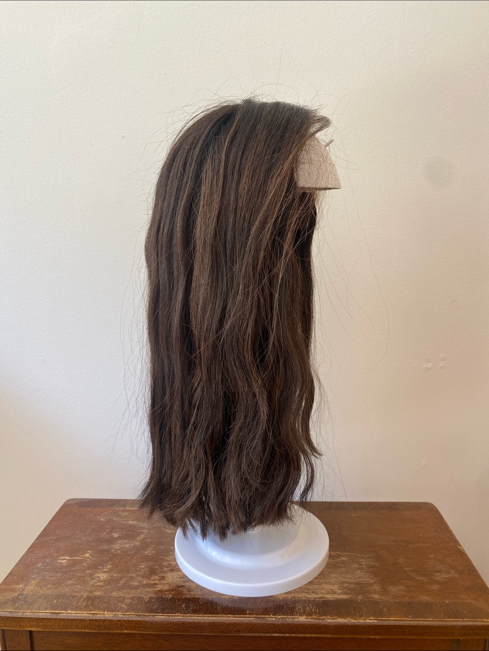 GORGEOUS Brown with highlights Human Hair Wig - Lace top